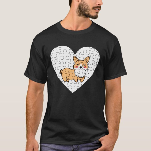 Welsh Corgi Puzzle T-Shirt (Front)