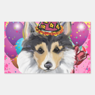 WELSH CORGI RECTANGULAR STICKER