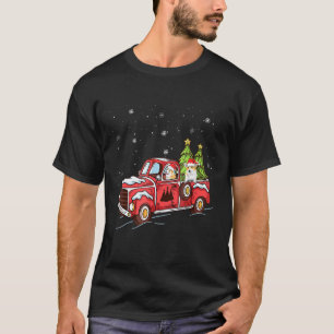 Welsh Corgi Ride Red Truck Christmas Santa Hat Dog T-Shirt
