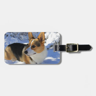 Welsh Corgi Snow Day Luggage Tag