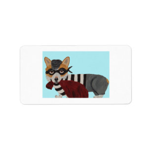  Welsh Corgi Treat Thief Burglar  Label