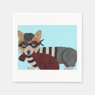 Welsh Corgi Treat Thief Burglar Napkin
