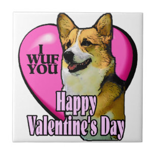 Welsh Corgi Valentine's Day Tile