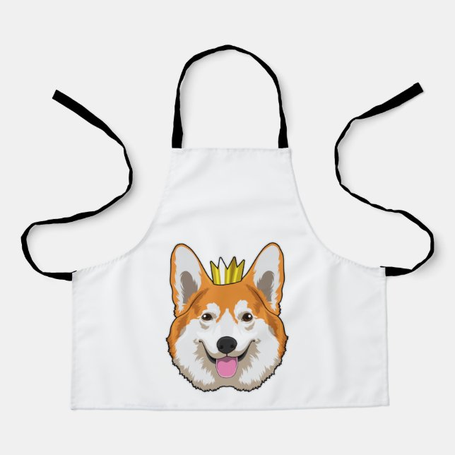 Welsh Corgi with Crown Apron (Front)