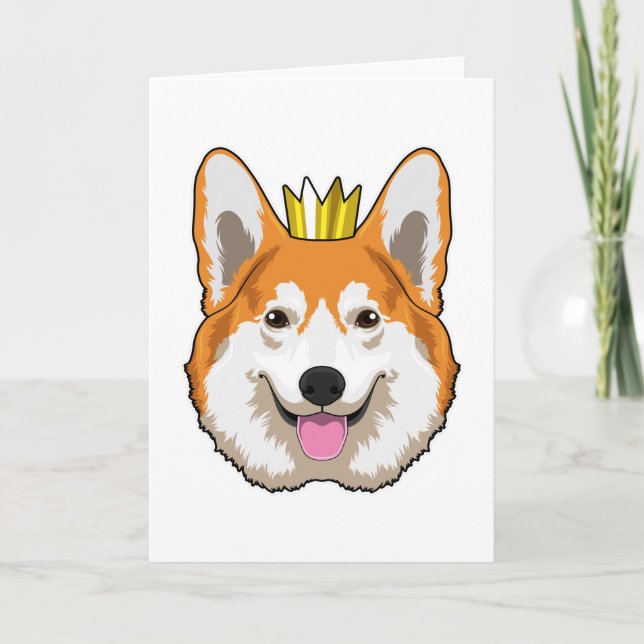 Welsh Corgi with Crown Card (Front)