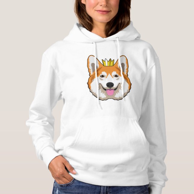 Welsh Corgi with Crown Hoodie (Front)
