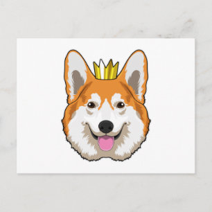 Welsh Corgi with Crown Postcard