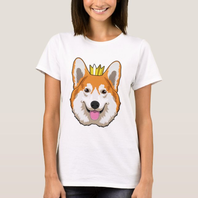 Welsh Corgi with Crown T-Shirt (Front)