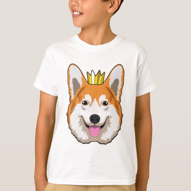 Welsh Corgi with Crown T-Shirt (Front)