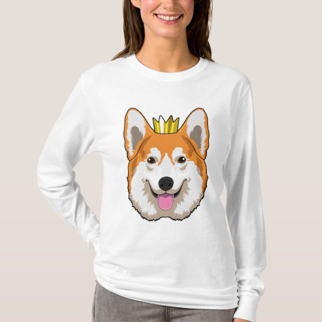 Welsh Corgi with Crown T-Shirt (Front)