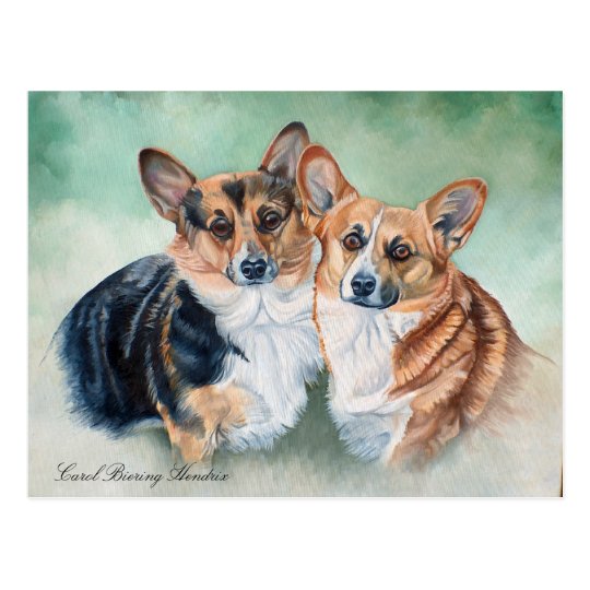 WELSH CORGIES POSTCARD