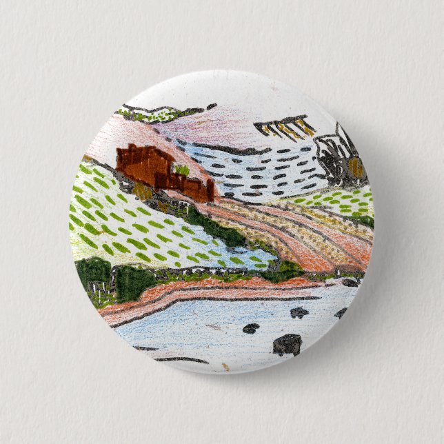 Welsh Countryside 6 Cm Round Badge (Front)