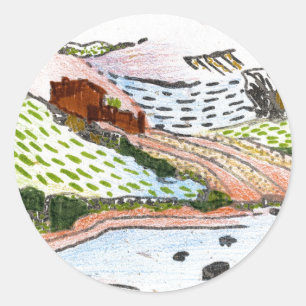 Welsh Countryside Classic Round Sticker