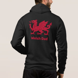 Welsh Dad, Red Dragon & Wales, flag / Cymru Hoodie