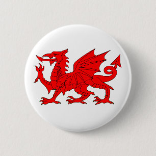 Welsh Dragon 6 Cm Round Badge