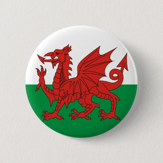 Welsh Dragon 6 Cm Round Badge (Front)