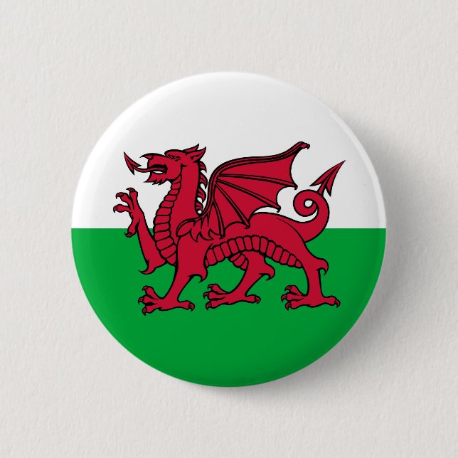Welsh Dragon 6 Cm Round Badge (Front)