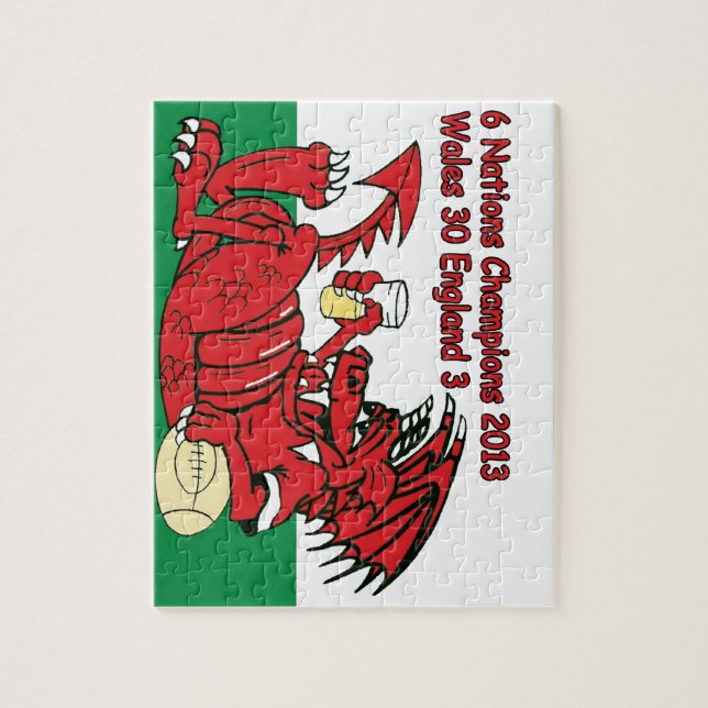 Welsh Dragon, 6 Nations Champions, Wales v England Jigsaw Puzzle (Vertical)