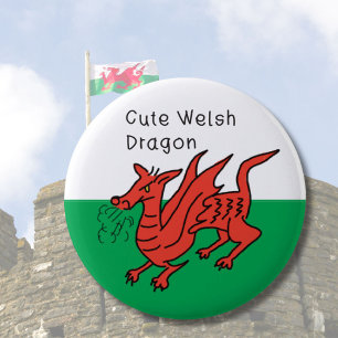 Welsh dragon badge for cute people from Wales