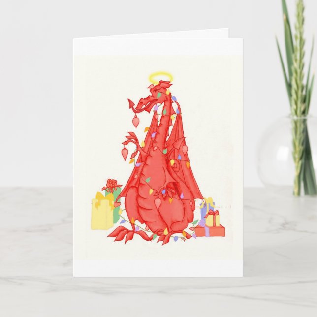 Welsh Dragon Christmas Card - Welsh (Front)