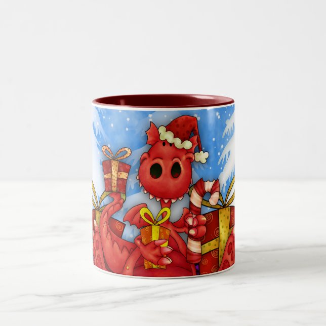 Welsh Dragon Christmas Mug - Welsh Mug (Center)