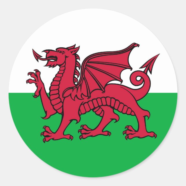 Welsh Dragon Classic Round Sticker (Front)