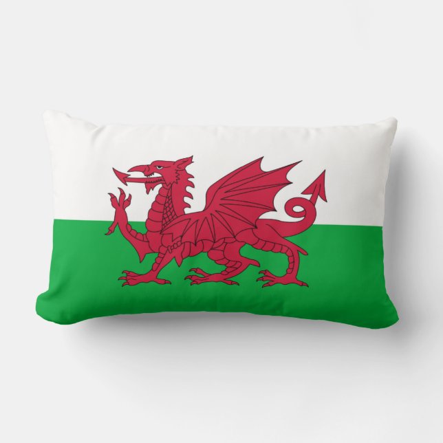 Welsh dragon flag lumbar cushion (Front)