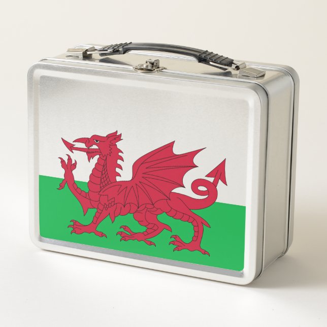 Welsh Dragon ~ Flag of Wales Metal Lunch Box (Front)