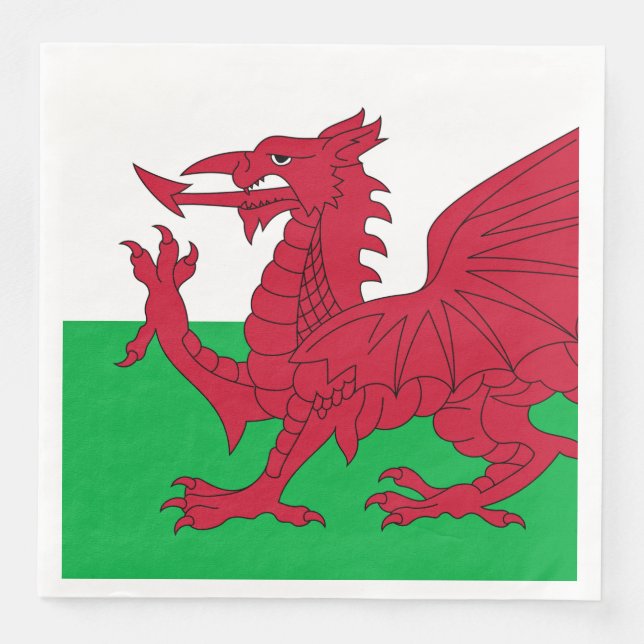 Welsh Dragon ~ Flag of Wales Napkin (Front)