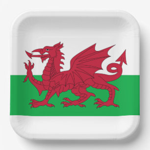 Welsh Dragon ~ Flag of Wales Paper Plate