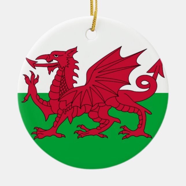 Welsh dragon flag ornament (Front)