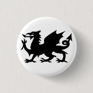 Welsh Dragon Flag, Wales Dragon Flag, England 3 Cm Round Badge