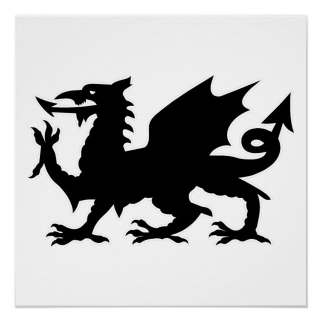 Welsh Dragon Flag, Wales Dragon Flag, England Poster (Front)