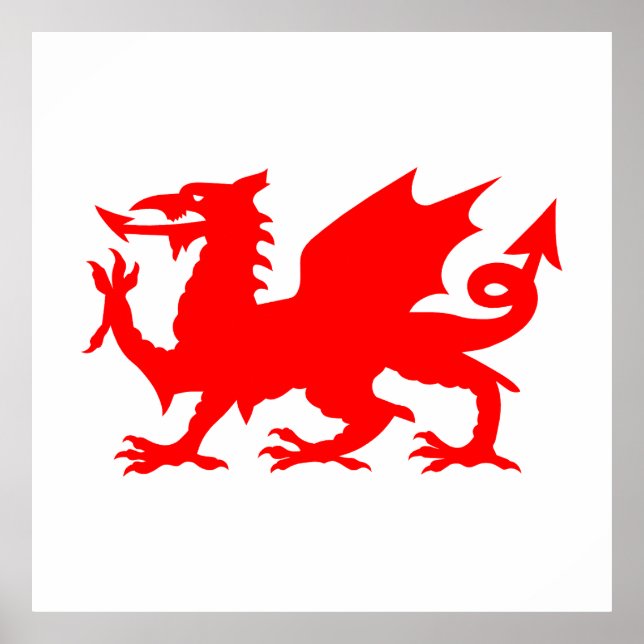 Welsh Dragon Flag, Wales Dragon Flag, England Poster (Front)