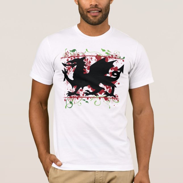 Welsh Dragon Men's Bella Canvas T-Shirt (Front)