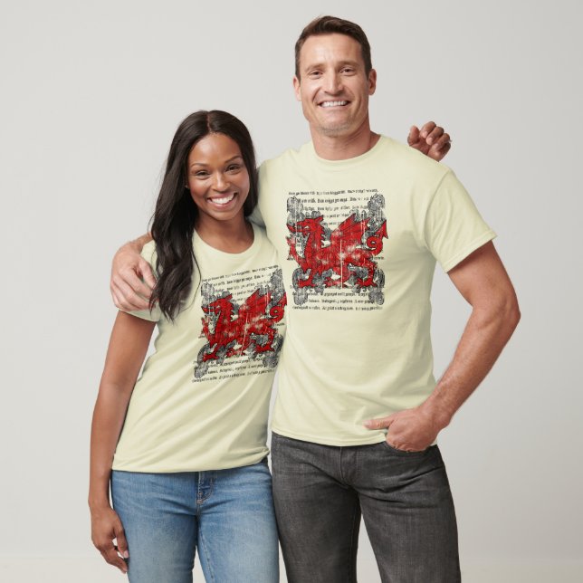 Welsh Dragon Men's Dark Shirt (Unisex)