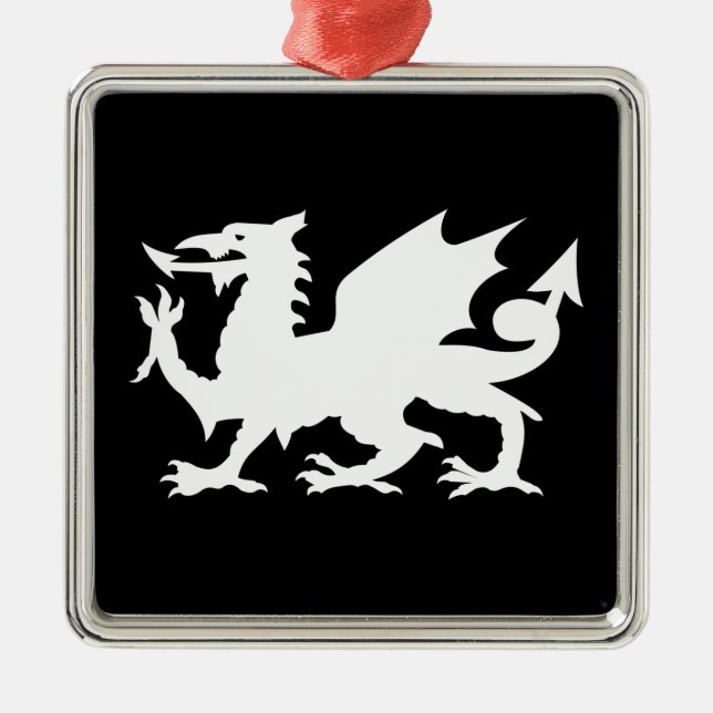 Welsh Dragon Metal Tree Decoration (Front)