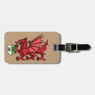 Welsh Dragon Monogram Luggage Tag