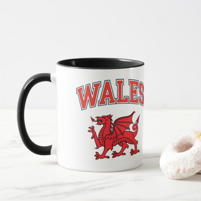 Welsh Dragon Mug (With Donut)