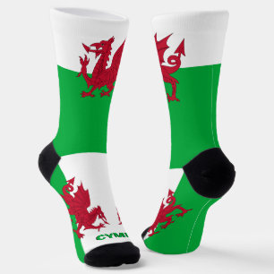 Welsh Dragon Patriotic, Cymru Flag, Wales Premium Socks