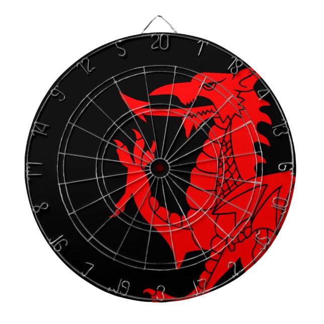Welsh Dragon Rampant Dartboard (Front)