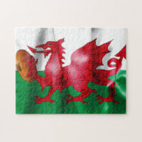 Welsh Dragon Rugby Ball Flag