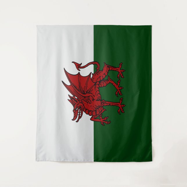 Welsh Dragon Shield – Symbol of Strength & Heritag Tapestry (Front)