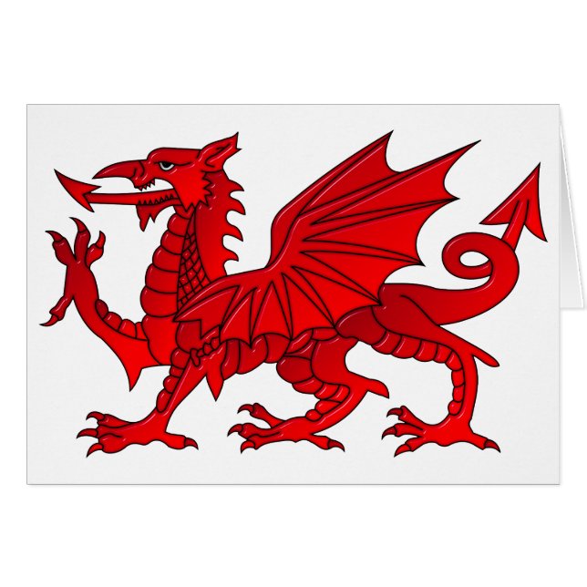 Welsh Dragon With a Bevel Effect Card (Front Horizontal)