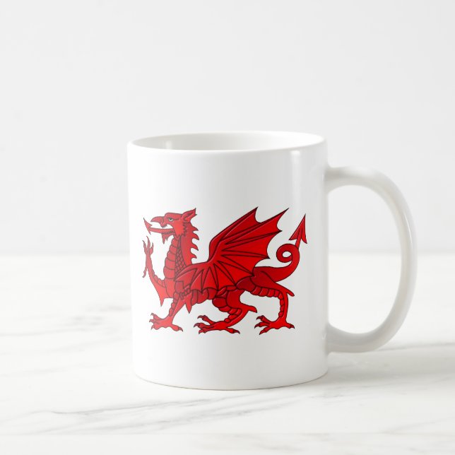 Welsh Dragon With a Bevel Effect Coffee Mug (Right)