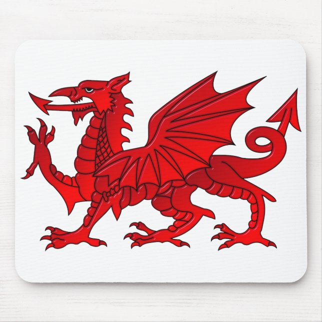 Welsh Dragon With a Bevel Effect Mouse Mat (Front)
