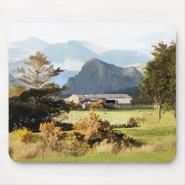 WELSH FARM AND MOUNTAIN LANDSCAPE MOUSE MAT (Front)
