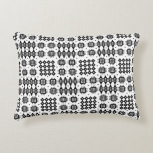 Welsh Faux Tapestry Black and White Accent Pillow