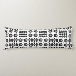 Welsh Faux Tapestry Black and White Body Pillow
