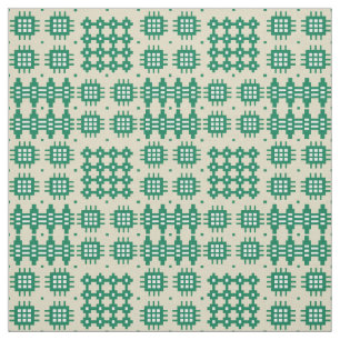 Welsh Faux Tapestry Dark Green on Taupe Pattern Fabric